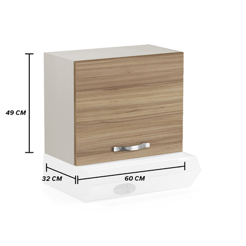 Pensile sopra cappa per cucina componibile da 60 cm con un’anta linea MAKA, realizzato in legno 100% MADE IN ITALY