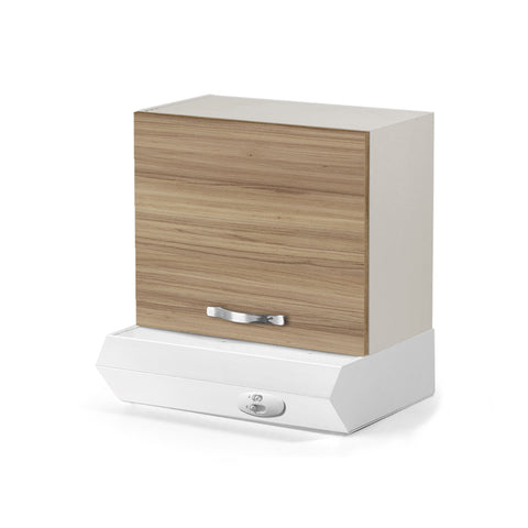 Pensile sopra cappa per cucina componibile da 60 cm con un’anta linea MAKA, realizzato in legno 100% MADE IN ITALY