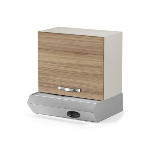 Pensile sopra cappa per cucina componibile da 60 cm con un’anta linea MAKA, realizzato in legno 100% MADE IN ITALY