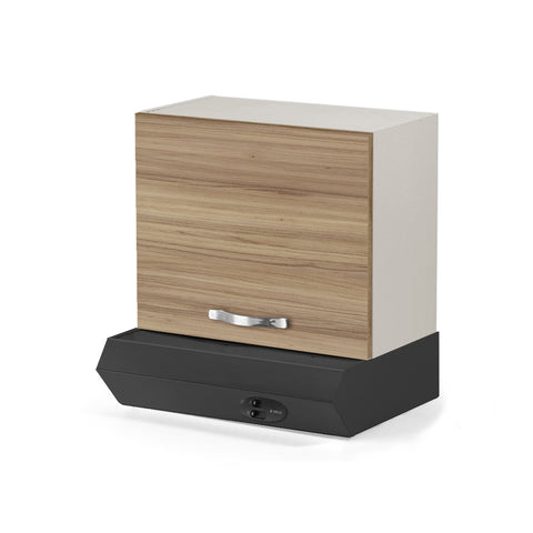 Pensile sopra cappa per cucina componibile da 60 cm con un’anta linea MAKA, realizzato in legno 100% MADE IN ITALY
