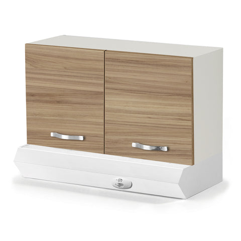 Pensile sopra cappa per cucina componibile da 90 cm con 2 ante linea MAKA, realizzato in legno 100% MADE IN ITALY