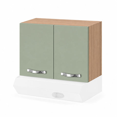 Pensile sopra cappa per cucina componibile da 60 cm con due ante linea MAKA, realizzato in legno 100% MADE IN ITALY