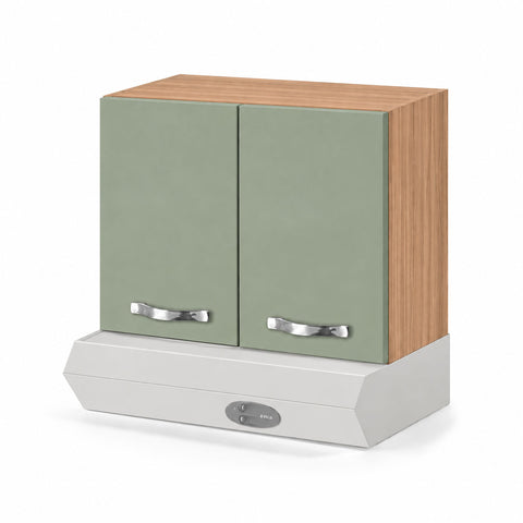 Pensile sopra cappa per cucina componibile da 60 cm con due ante linea MAKA, realizzato in legno 100% MADE IN ITALY