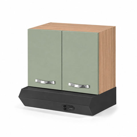 Pensile sopra cappa per cucina componibile da 60 cm con due ante linea MAKA, realizzato in legno 100% MADE IN ITALY