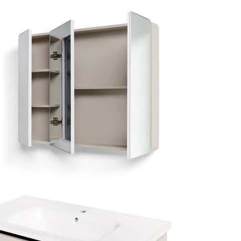 Mobile Bagno Sospeso 60/80/100 cm PEONIA in alluminio con ante e cassetti, specchiera sospesa, lavabo in ceramica