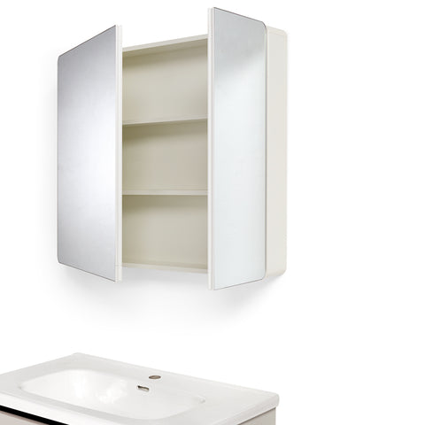 Mobile Bagno Sospeso 60/80/100 cm PEONIA in alluminio con ante e cassetti, specchiera sospesa, lavabo in ceramica