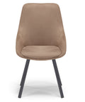 Sedia imbottita in tessuto con gambe in metallo