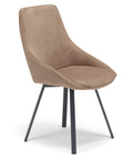 Sedia imbottita in tessuto con gambe in metallo