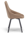 Sedia imbottita in tessuto con gambe in metallo