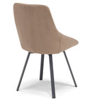 Sedia imbottita in tessuto con gambe in metallo
