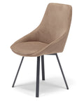 Sedia imbottita in tessuto con gambe in metallo
