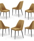 Set di 6 Sedie imbottite giallo senape con gambe in metallo ghisa prodotta in Italia 