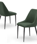 Set di 2 Sedie imbottite verde con gambe in metallo ghisa prodotta in Italia 