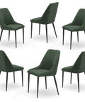 Set di 6 Sedie imbottite verde con gambe in metallo ghisa prodotta in Italia 