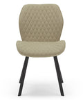 Sedia imbottite in tessuto tortora con gambe in metallo