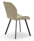 Sedia imbottite in tessuto tortora con gambe in metallo