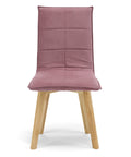 Sedia imbottita in tessuto con gambe in legno faggio
