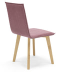 Sedia imbottita in tessuto con gambe in legno faggio