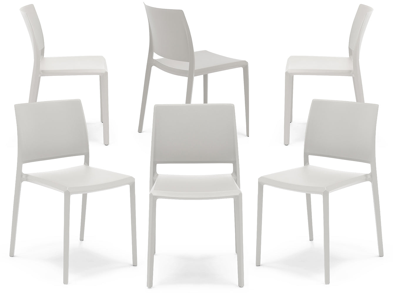 Sedia in polipropilene Megan impilabile Design moderno da Interno/Esterno