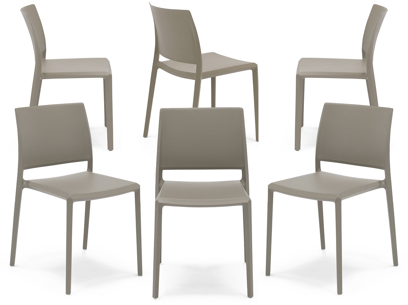 Sedia in polipropilene Megan impilabile Design moderno da Interno/Esterno