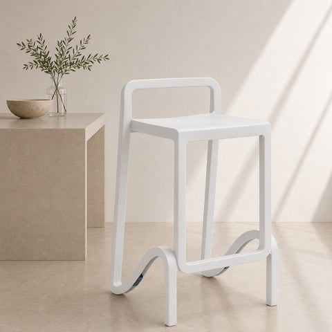 Sgabello Eolo color bianco con struttura monoblocco in polipropilene