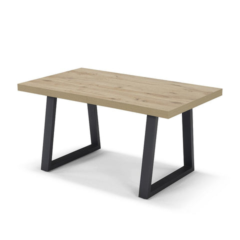 Tavolo con top in legno effetto noce e gambe in metallo