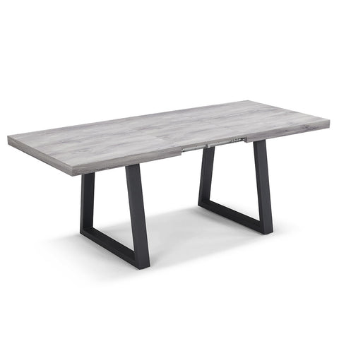 Tavolo con top in legno effetto cemento e gambe in metallo allungabile