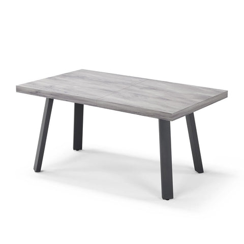 Tavolo con top in legno effetto cemento e gambe in metallo