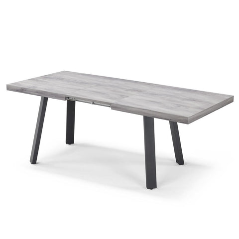 Tavolo top in legno effetto cemento e gambe in metallo allungabile