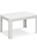 Tavolo in legno melaminico allungabile finitura bianco frassino