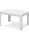 Tavolo in legno melaminico allungabile finitura bianco frassino