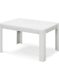 Tavolo in legno melaminico allungabile finitura bianco frassino