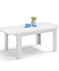 Tavolo in legno melaminico allungabile finitura bianco frassino