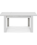 Tavolo in legno melaminico allungabile finitura bianco frassino