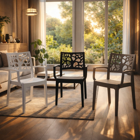 Sedia in polipropilene Teti con braccioli impilabile Design moderno da Interno/Esterno