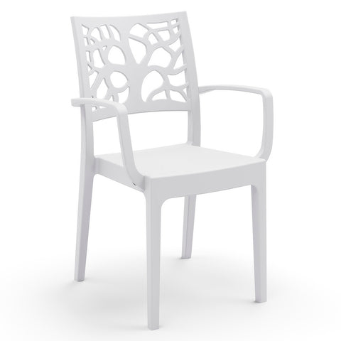 Sedia in polipropilene Teti con braccioli impilabile Design moderno da Interno/Esterno