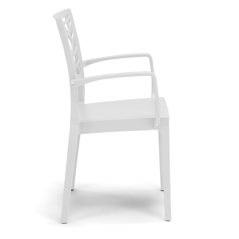 Sedia in polipropilene Teti con braccioli impilabile Design moderno da Interno/Esterno