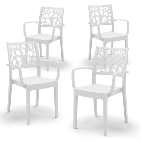 Sedia in polipropilene Teti con braccioli impilabile Design moderno da Interno/Esterno