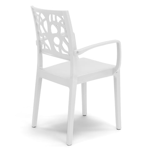 Sedia in polipropilene Teti con braccioli impilabile Design moderno da Interno/Esterno