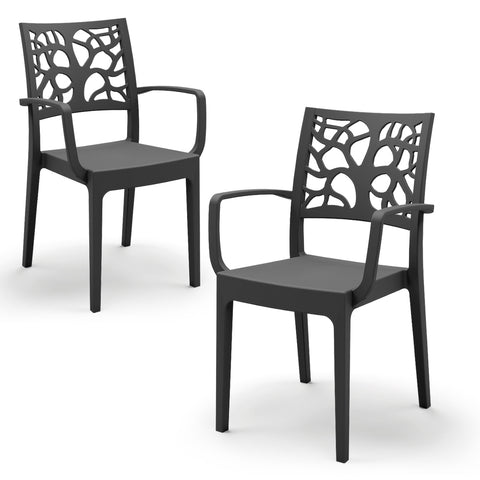 Sedia in polipropilene Teti con braccioli impilabile Design moderno da Interno/Esterno