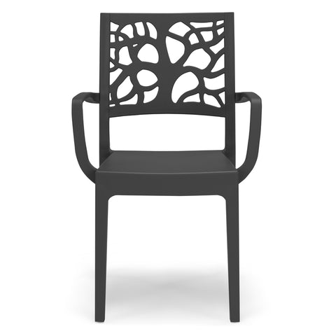 Sedia in polipropilene Teti con braccioli impilabile Design moderno da Interno/Esterno