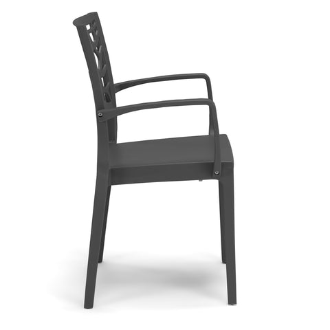 Sedia in polipropilene Teti con braccioli impilabile Design moderno da Interno/Esterno