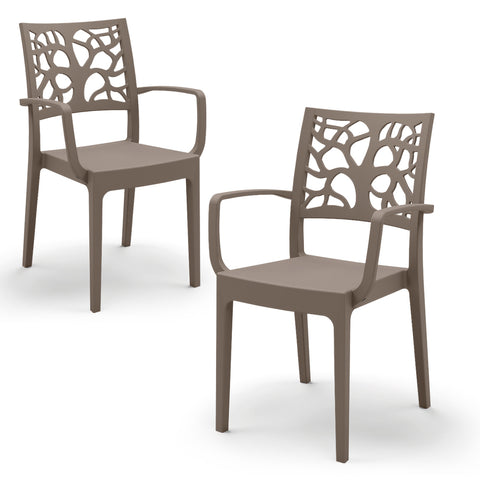 Sedia in polipropilene Teti con braccioli impilabile Design moderno da Interno/Esterno