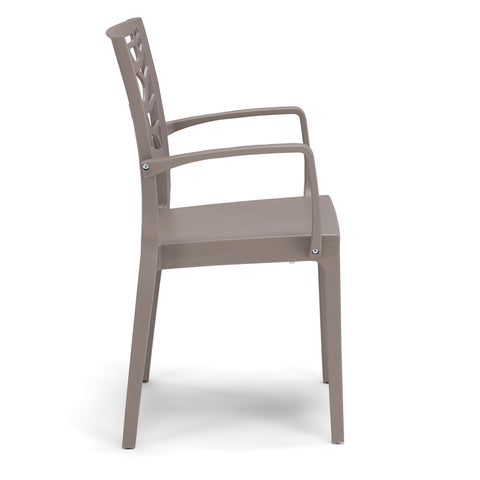 Sedia in polipropilene Teti con braccioli impilabile Design moderno da Interno/Esterno