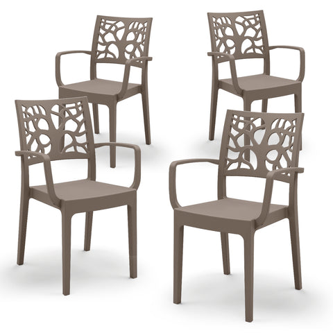 Sedia in polipropilene Teti con braccioli impilabile Design moderno da Interno/Esterno