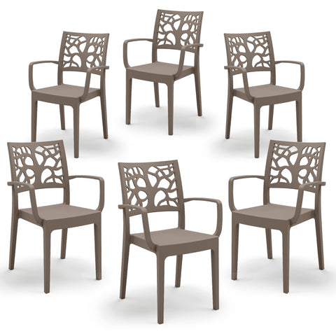 Sedia in polipropilene Teti con braccioli impilabile Design moderno da Interno/Esterno