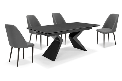 Tavolo da pranzo 180X90 con apertura automatica modello TAHITI top in grès ceramico