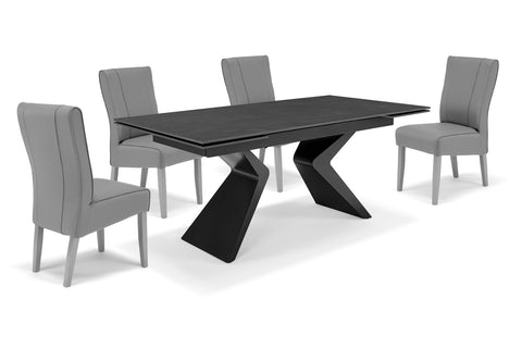 Tavolo da pranzo 180X90 con apertura automatica modello TAHITI top in grès ceramico