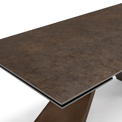 Tavolo da pranzo 180X90 con apertura automatica modello TAHITI top in grès ceramico