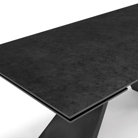 Tavolo da pranzo 180X90 con apertura automatica modello TAHITI top in grès ceramico